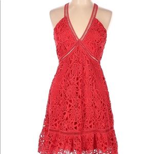 ASTR Red Lace A Line Dress